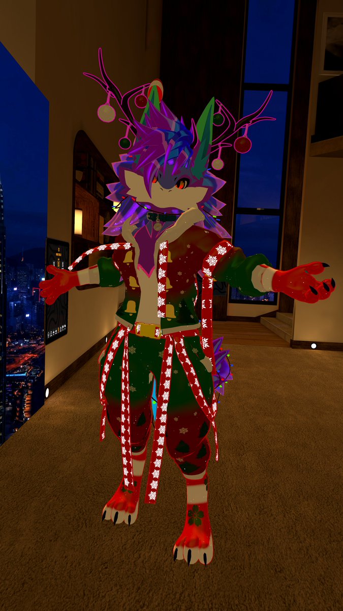 What do you think of my Nova's Christmas outfit?

#vrchat #vrchatavatar #furry #furryavatar #vrchatfurry