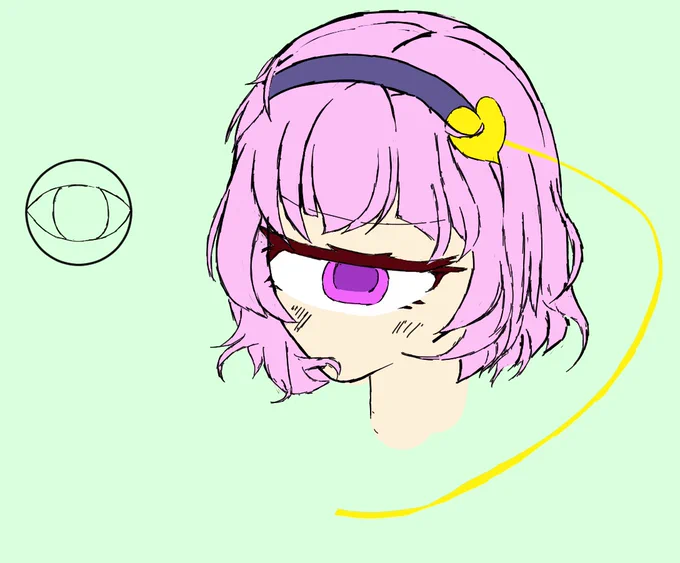 遅刻しちゃったー 前流れてきたので自分も描きたくなって描いた単眼さとり様 #毎月1日は単眼の日