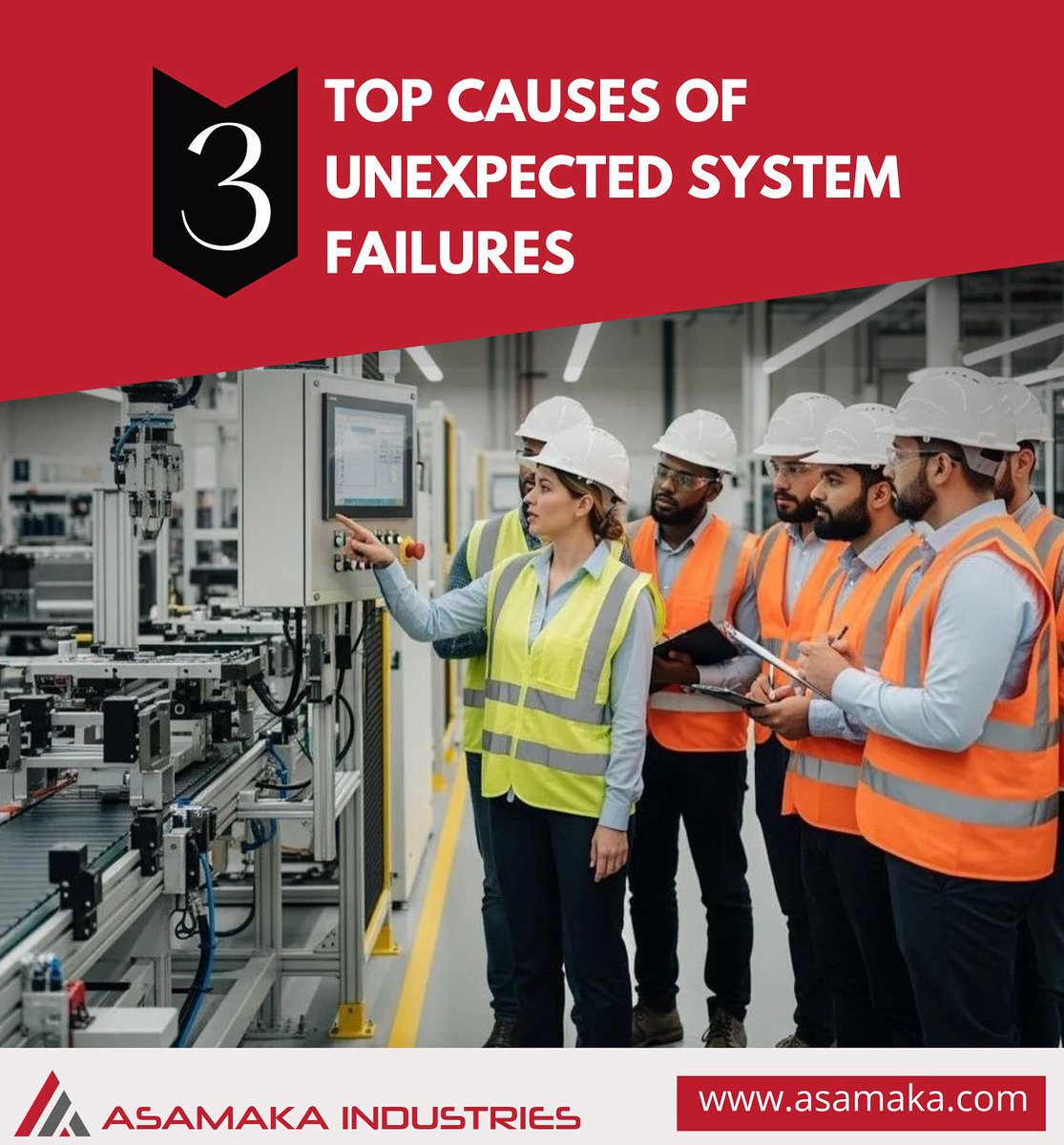 AsamakaIndustry's tweet image. Top 3 Causes of System Failures

🔧 No preventive maintenance
📉 Poor performance monitoring
🚨 Ignoring early warning signs

✨ Failures start small—catch them early!

#systemmaintenance #predictivemaintenance #industrialautomation #SmartManufacturing