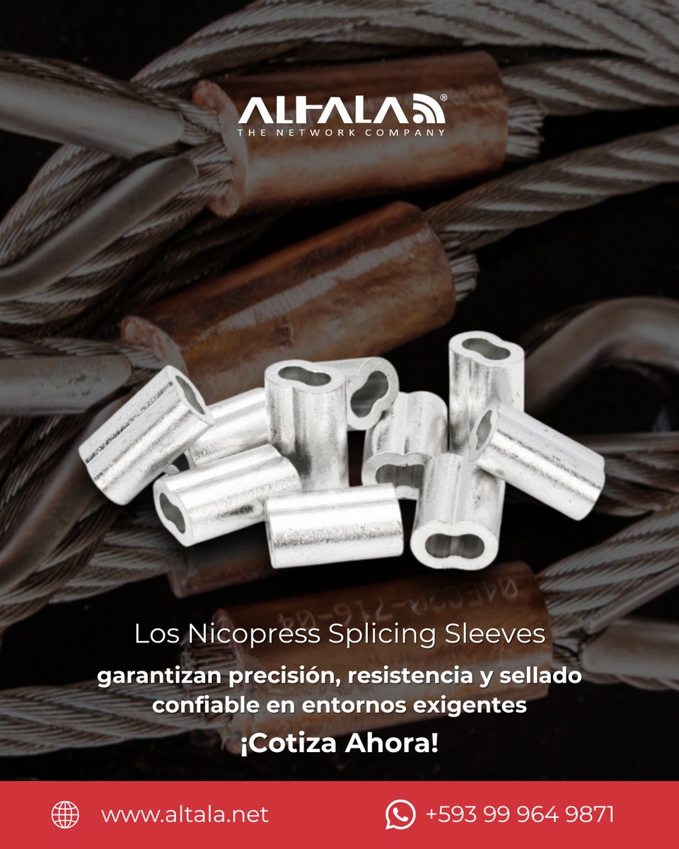 🔩 Los Nicopress Splicing Sleeves brindan precisión, resistencia y sellado confiable en condiciones exigentes.

Confiabilidad industrial para operaciones críticas.
#Altala #OilAndGas #Nicopress #TubingCapilar