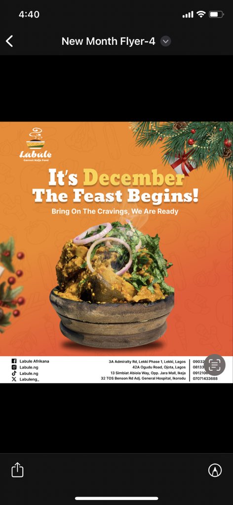Labuleng_'s tweet photo. May December be kind to you. May it be full of joy, wins, surprises, and delicious memories.❤️
Happy New Month. Let the feast begin!

#newmonth #hellodecember🎄 #labule #labulerestaurant #correctnaijafood #foodlovers https://t.co/9I0Qnqa39b