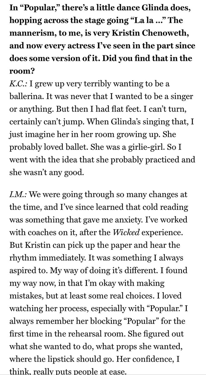 kcimfan's tweet photo. It’s wild to me that people would actually say that when literally what they love about the characters are things Idina and Kristin created from scratch and input from their own personality …. especially iconic songs like defying gravity, popular, and for good https://t.co/EaNpfpD8Ck