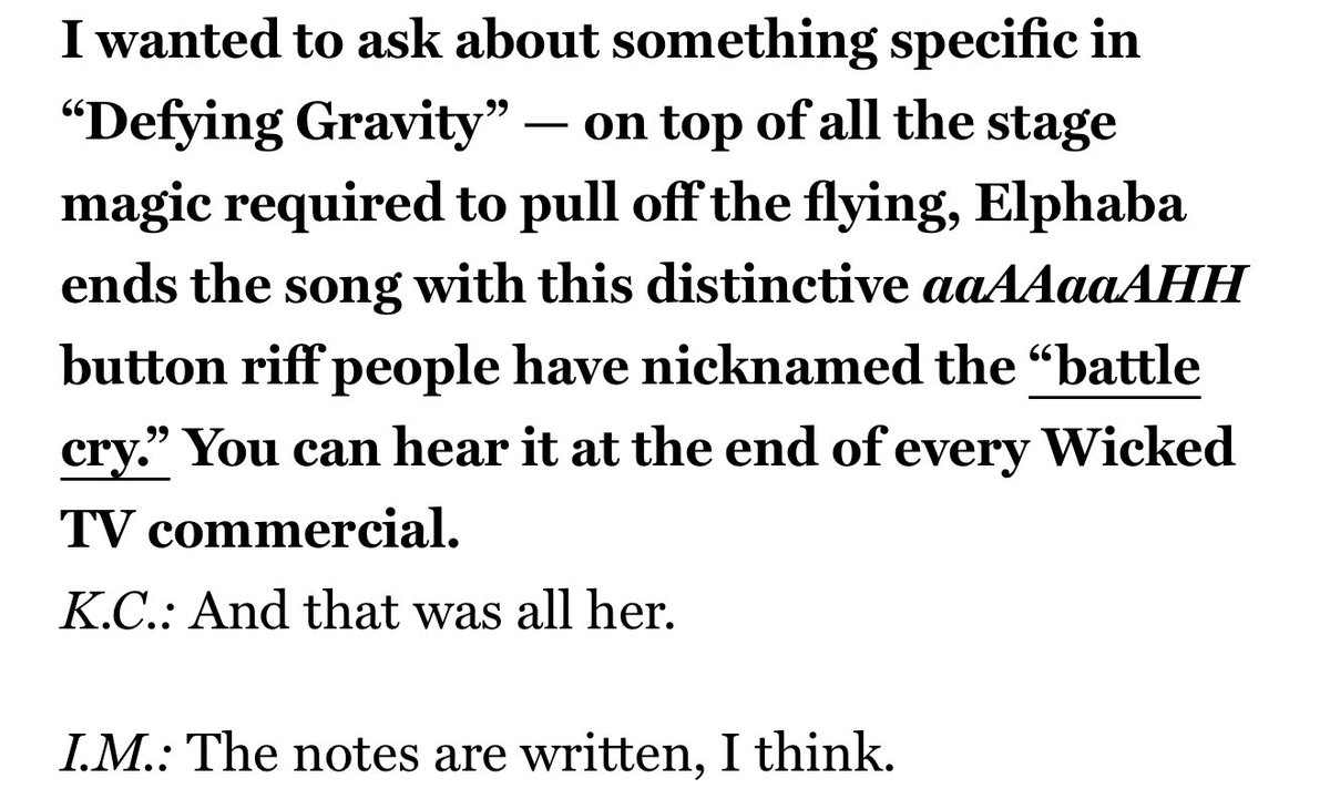 kcimfan's tweet photo. It’s wild to me that people would actually say that when literally what they love about the characters are things Idina and Kristin created from scratch and input from their own personality …. especially iconic songs like defying gravity, popular, and for good https://t.co/EaNpfpD8Ck