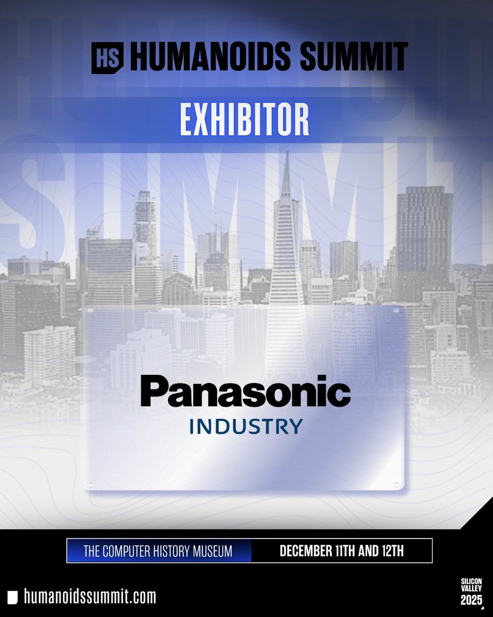HumanoidsSummit's tweet image. 🔧 Robotics built for life — from industry to everyday. We’re excited to announce that @panasonic will be exhibiting at the Humanoids Summit this December in Silicon Valley.

🛎️ Don’t miss out — register now: humanoidssummit.com

#HumanoidsSummit #EmbodiedAI #PhysicalAI
