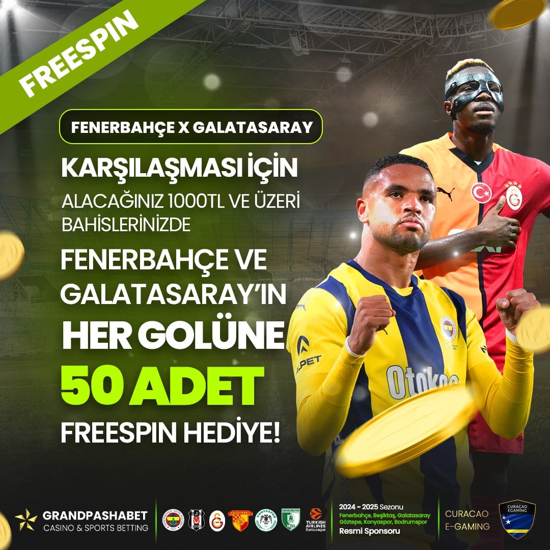 pashabettr's tweet photo. ⭐️2024 - 2025 Sezonu Beşiktaş ve Fenerbahçe Resmi Sponsoru GrandPasha!

🏆Fenerbahçe🆚Galatasaray karşılaşmasında minimum 1000₺ ve üzeri yapmış olduğunuz bahislerinizde toplam her gol için 50 freespin hediye.!

🪙GrandPashaBet:  https://t.co/bnYDNkrADl

#grandpasha #iddaa #bahis https://t.co/qutHGAb6S5