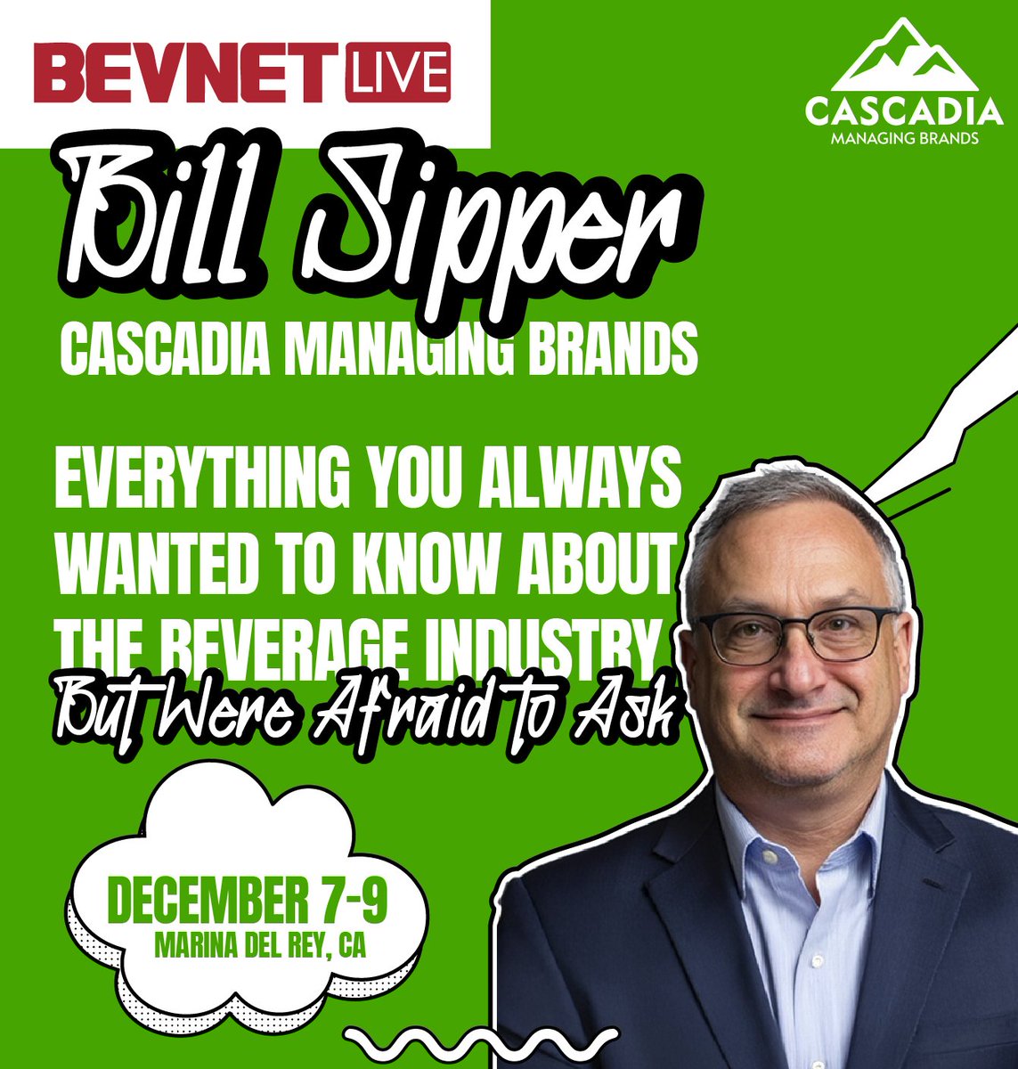 Want the real inside scoop on the beverage industry?
Catch Bill Sipper at BevNet Live — Dec 7–9, Marina del Rey.
Essential insights for any beverage founder. 🚀