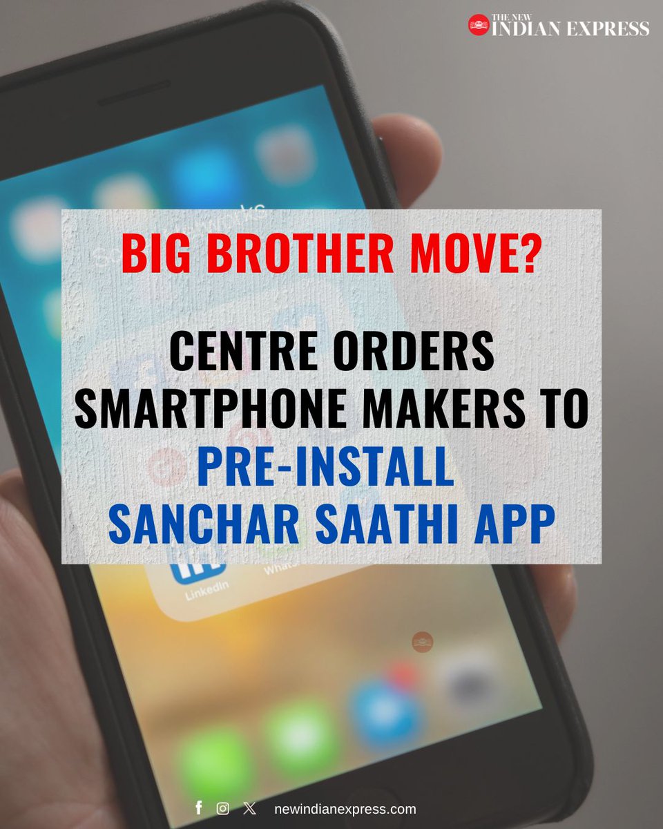 The government wants Sanchar Saathi app on all phones in India, it has emerged. It's move that has generated fierce debate already. Find out why...

🔗newindianexpress.com/business/2025/…