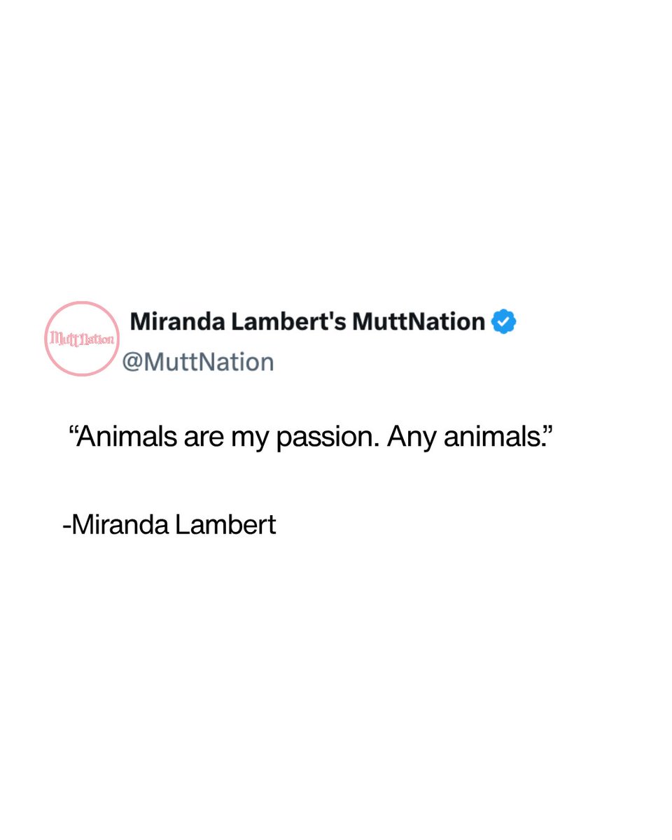 Miranda Lambert's MuttNation tweet media