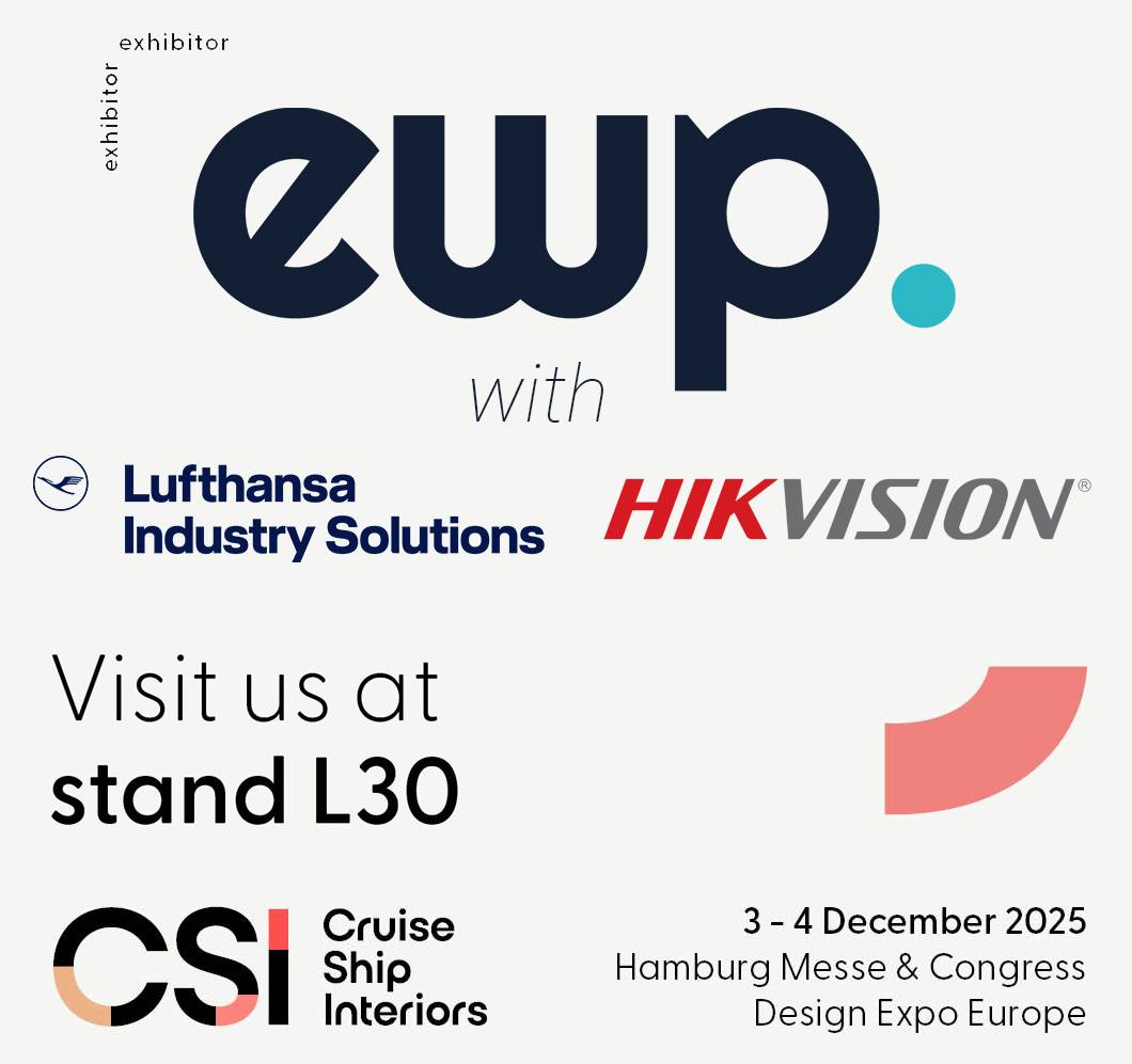 It's almost time for <a href="/CSIexpo/">Cruise Ship Interiors Design Expo Americas</a> and our team have hit the sky and road to travel to Hamburg for the show! We'll be at stand L30 with our technology partners <a href="/LHTechnik/">Lufthansa Technik</a>  and <a href="/HikvisionHQ/">HikvisionHQ</a> to showcase how our technologies can take your vessel to the next level.