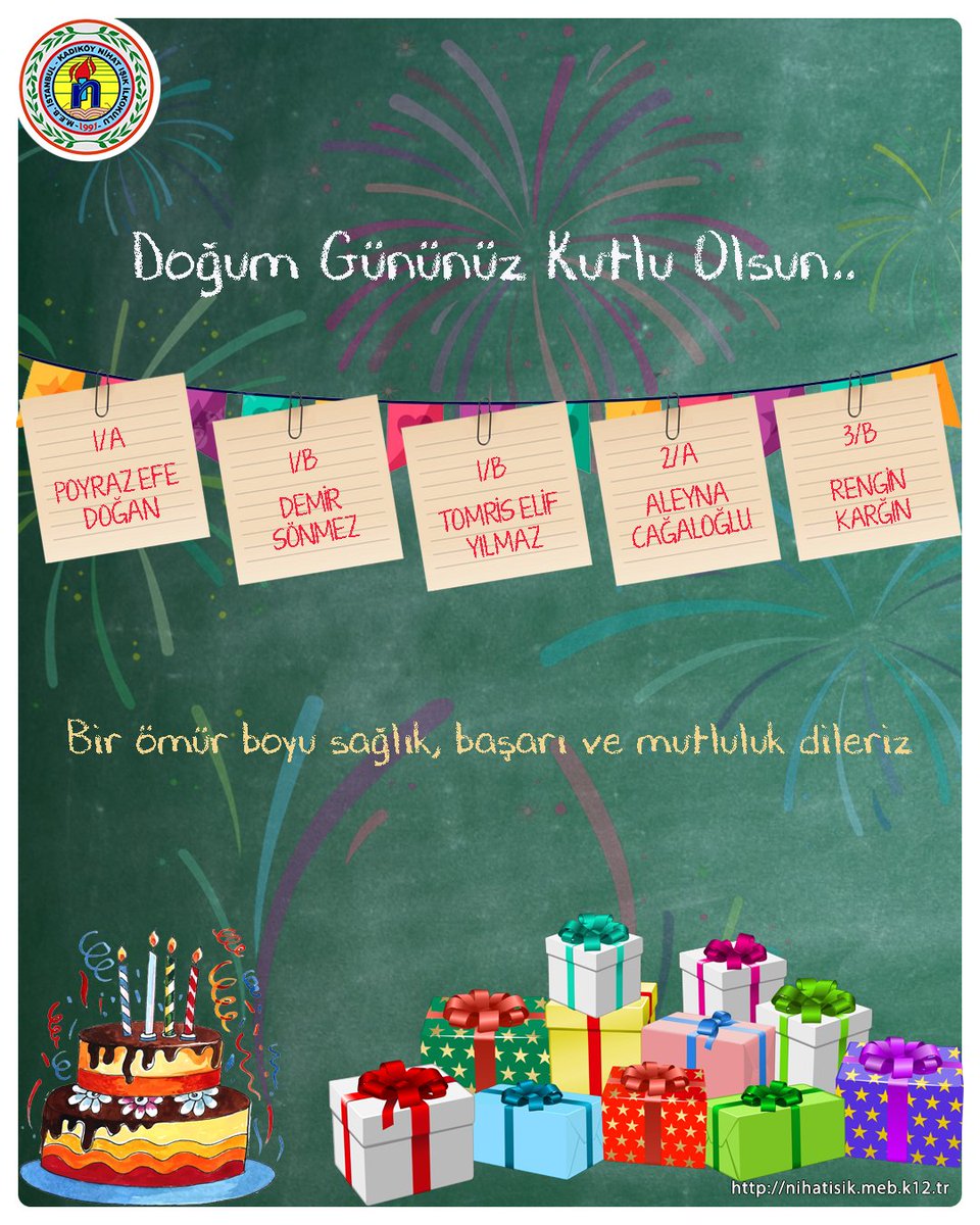 21 - 30 Kasım tarihleri arasında doğum günü olan sevgili öğrencilerimize ve ailelerine mutluluklar dileriz. 🎉🎂🧿