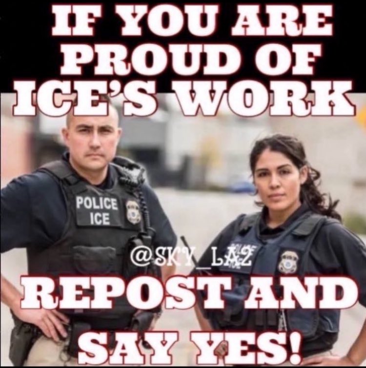 Sky_La2's tweet image. DO YOU SUPPORT ICE? 

YES or NO