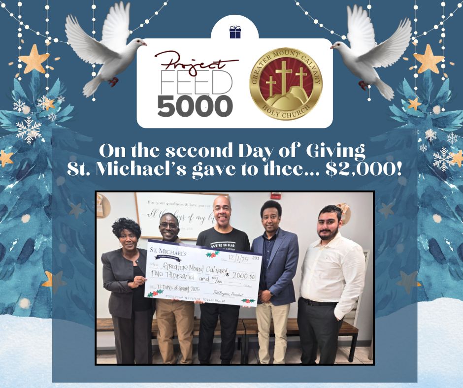 stmichaelsinc's tweet photo. For Day 2 of our 12 Days of Giving, we’re proud to support Project Feed 5000, an outreach initiative led by Greater Mount Calvary Church in Washington, DC.

We donated $2,000 to help advance their mission of providing year-round food assistance to families in the DC community. https://t.co/6IbysHR4Yy