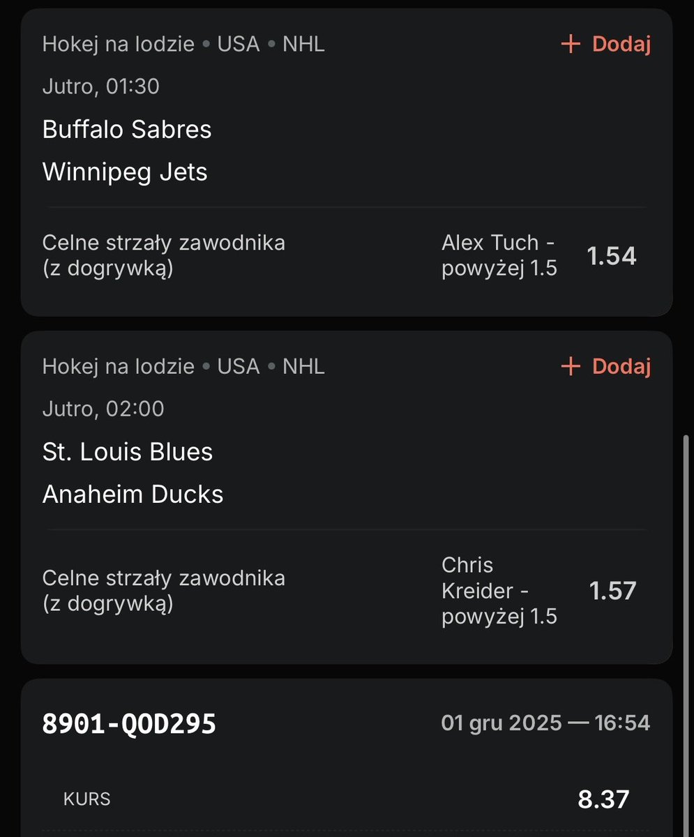 Recreaver's tweet image. Witam serdecznie! Jak obiecywałem, dziś z analizą nocnych typów w naszej ukochanej Lidze Hokeja! 😎

Link do kuponiku 💰 superbet.onelink.me/Tegf/azibipaf

Dziś na tapet bierzemy ⬇️

1⃣ Trevor Zegras +1.5 celnego strzału - @ 1.53
2⃣ Timo Meier +0.5 punkta w meczu - @ 1.50
3⃣ Mark Scheifele…