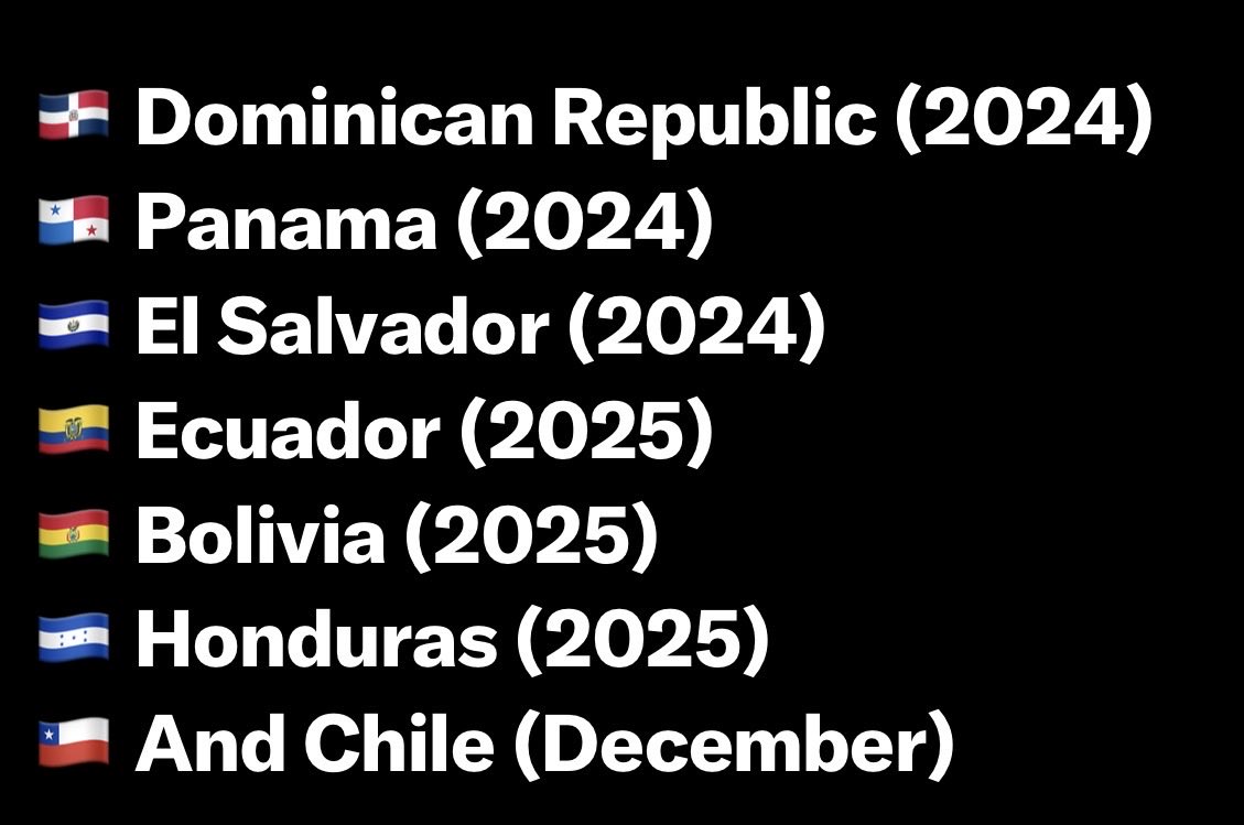 LATIN AMERICA continues to shift right in Presidential elections. CHILE is next. Let’s go!