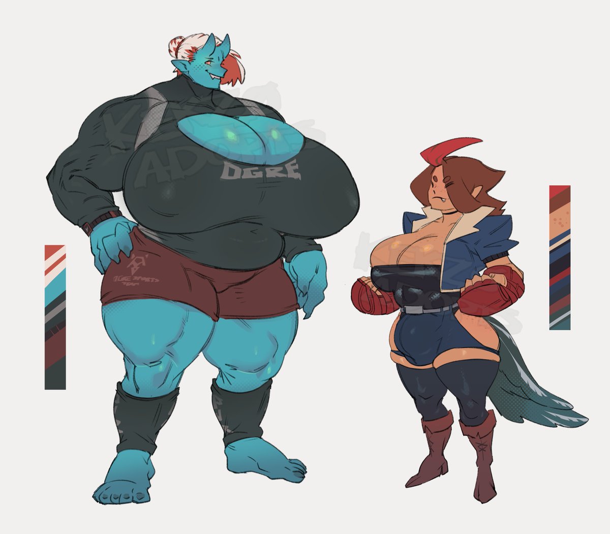 Adoptable Pair! 
👹and🐔

INFO BELOW 👇👇👇