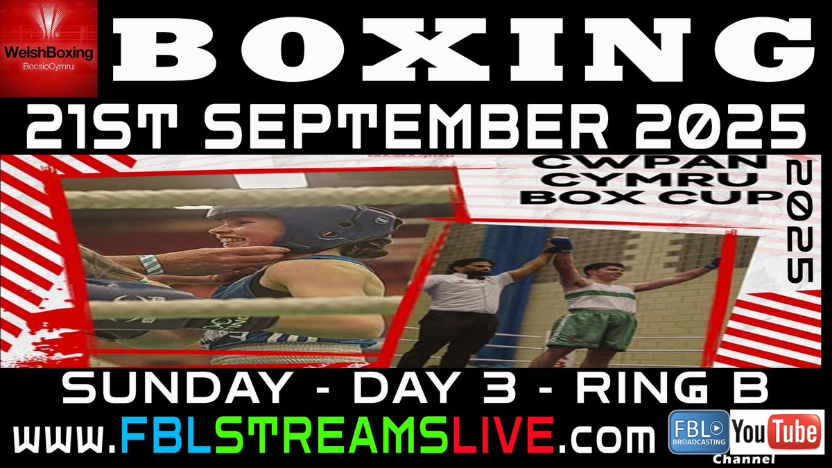 AVAILABLE TO THE PUBLIC NOW!!! Welsh Boxing Box Cup 2025 - 21/09/25!!! DAY 3 - Sunday - RING B!! These young boxers take to the canvas to become Welsh Boxing Box Cup Champion and lift the Welsh Medal with pride!!! youtu.be/YTx1F-P6NuY