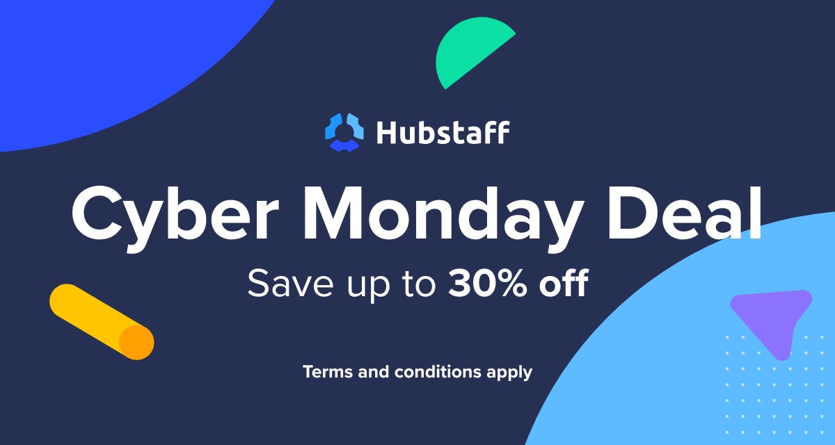 Cyber Monday = your second chance to scale smarter. Didn’t grab the Black Friday deal? You’re in luck— Hubstaff is still up to 30% off, but only for a little while longer. 
Get the deal: lnkd.in/gps5-3qd

#CyberMonday #TimeTracking #ProductivityTools