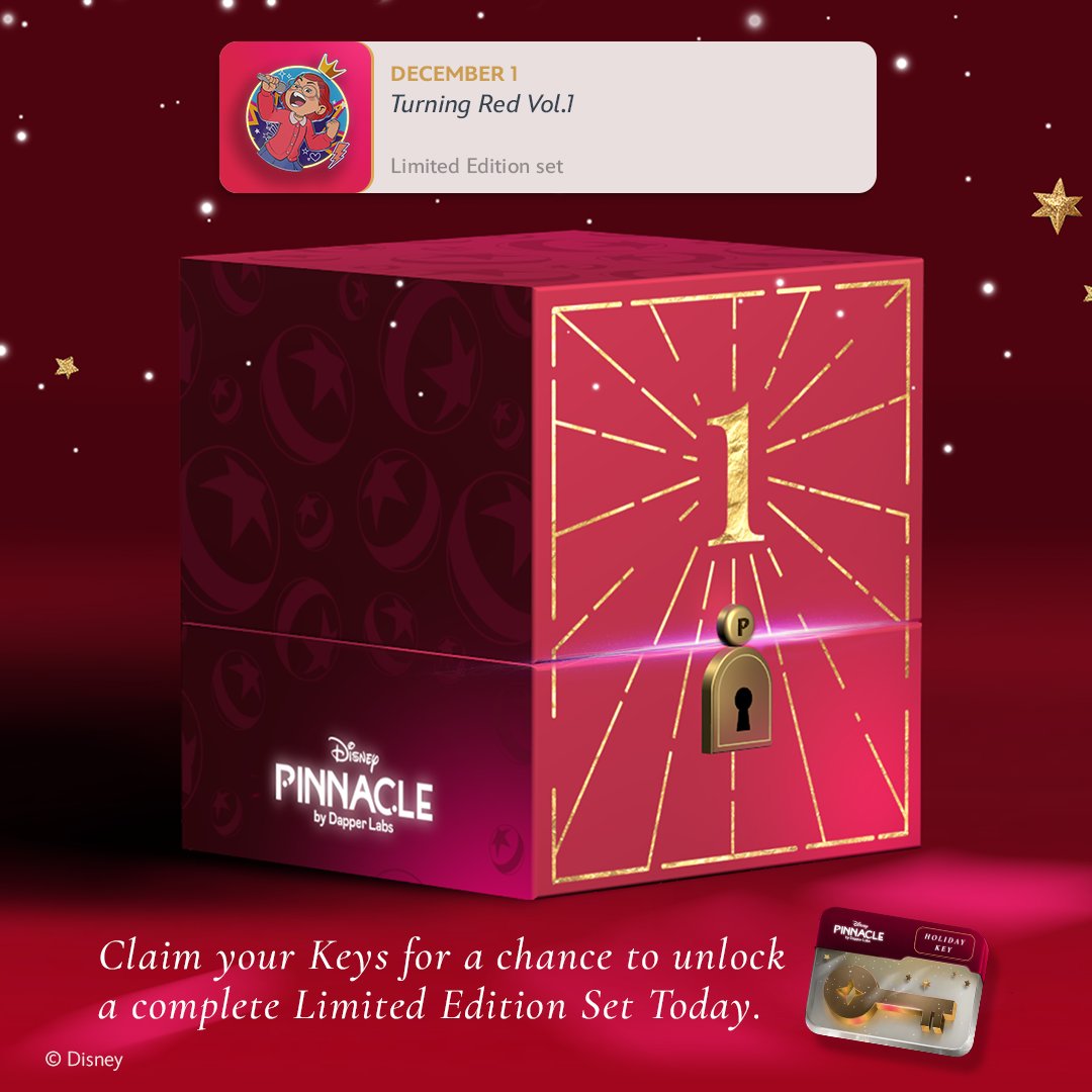 DisneyPinnacle's tweet image. 🎁 Today’s Holiday Boxes are Here 🎁

The first Holiday Box goes live at 9 AM PST, and the second begins at 9 PM PST! 🎉

Use your Holiday Keys today for a chance to unlock a full Pixar&apos;s Turning Red Vol.1 digital pin set! 🎁

🔑 Need Holiday Keys? Claim them for FREE in the…