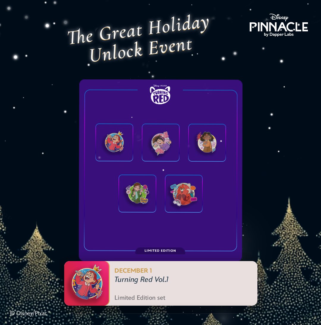 DisneyPinnacle's tweet image. 🎁 Today’s Holiday Boxes are Here 🎁

The first Holiday Box goes live at 9 AM PST, and the second begins at 9 PM PST! 🎉

Use your Holiday Keys today for a chance to unlock a full Pixar&apos;s Turning Red Vol.1 digital pin set! 🎁

🔑 Need Holiday Keys? Claim them for FREE in the…