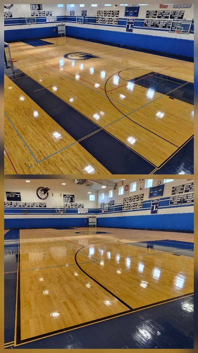 _CoachBO's tweet photo. Refinished court for the start of winter sports! https://t.co/DSLUAVry4q
