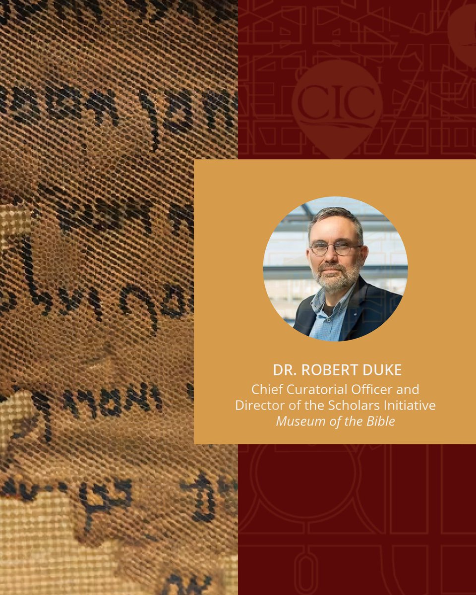 CICDC's tweet image. THIS THURSDAY - Discover the world of the Dead Sea Scrolls with Dr. Robert “Bobby” Duke of the Museum of the Bible on December 4th at 6:30 PM.

Learn more and register at the link: loom.ly/eG0F4VY