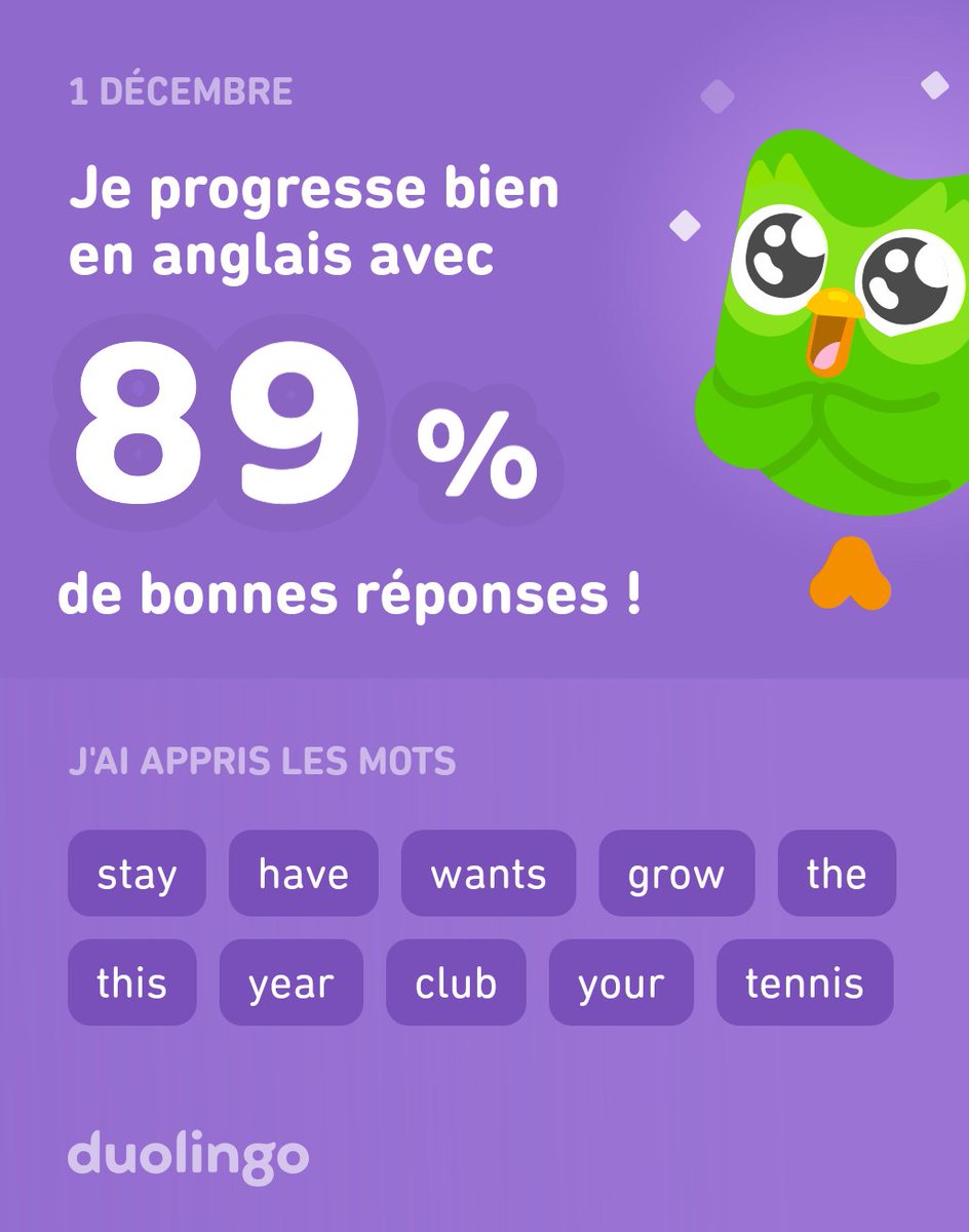 tatekkouda's tweet photo. J'apprends l'anglais avec Duolingo ! C'est gratuit, fun et efficace. https://t.co/KoXxzeS94s