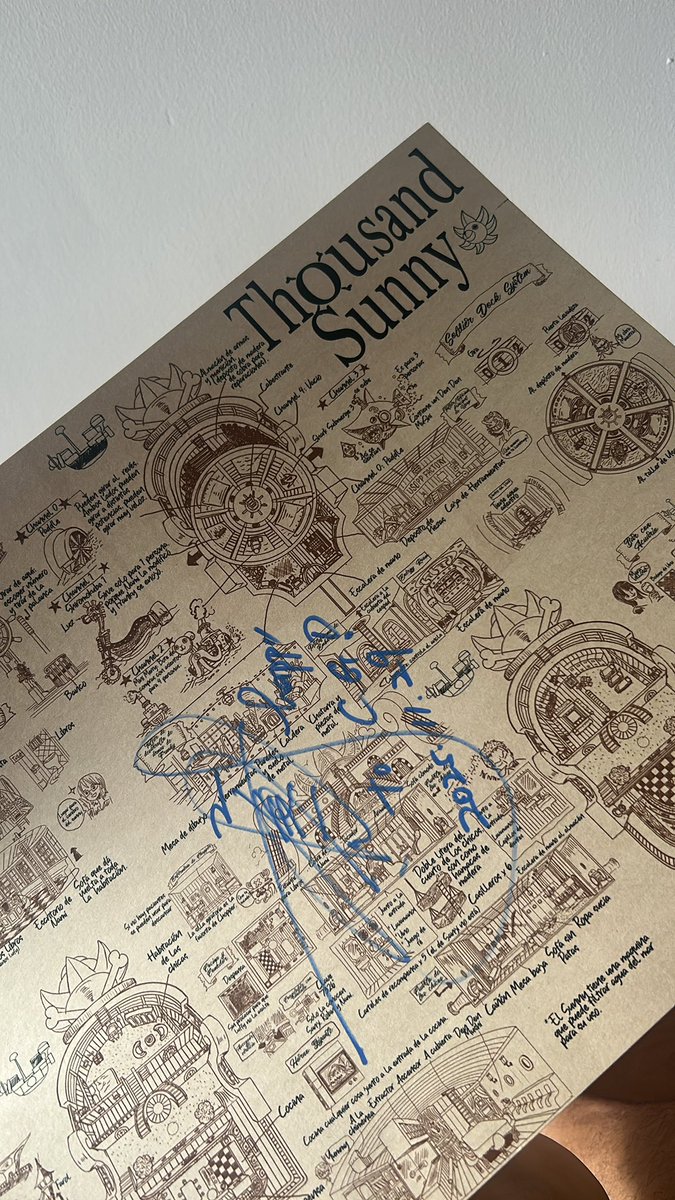 Jhalek_'s tweet photo. And not happy with that also get signed the thousand sunny specs! What a SSSUUUPPEER DAY #comicconcolombia #ONEPIECE https://t.co/piNoeI4irG