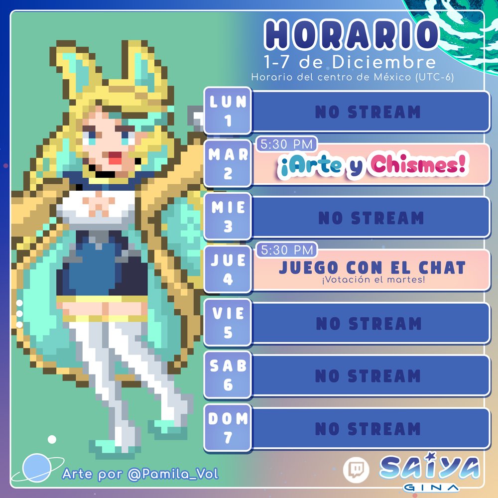 Esta semana será tranquila en streams ya que me llegó encargo de ilustración para entregar muy pronto.  También ando con idea de organizar un intercambio de dibujos para año nuevo, será!?  

Arte de esta semana por la increíble <a href="/pamila_vol/">Pamila Vol 💚🪽</a>