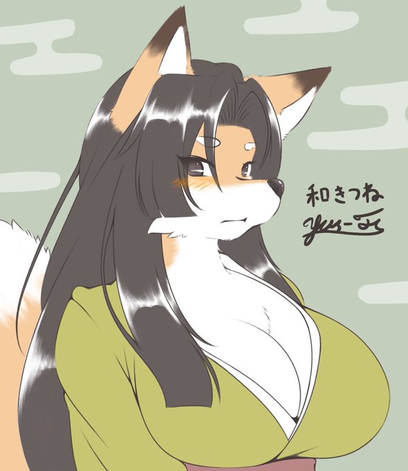 和服きつね落書き