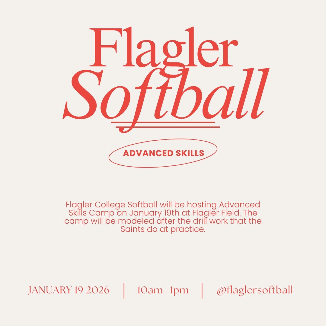 The saints are excited to announce our upcoming Advanced Skills Camp on January 19th! 

Class of 26/27/28/29
Current SR/JR/SO/FR
Online Registration Link in Bio ✨🥎