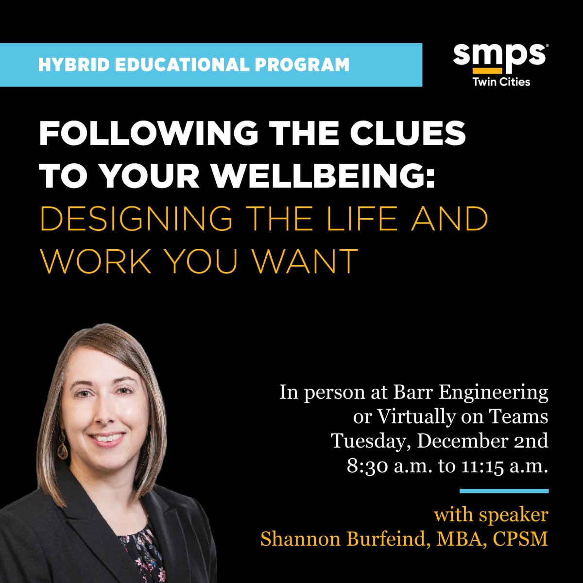 Want to end the year on a positive note and prepare for success in 2026? Join us tomorrow as Shannon provides the tools to create a roadmap toward balance and fulfillment. Hosted at Barr Engineering and virtually on Teams. Register 🔗 Link in bio. #AECMarketing #Wellbeing