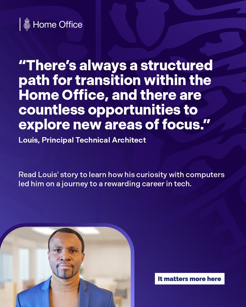 Home_OfficeJobs's tweet image. Read Louis&apos; story to learn about his career journey to becoming a Principal Technical Architect and the exciting projects he has been involved in at the Home Office: eu1.hubs.ly/H0q4jJg0

#architecture #homeoffice
