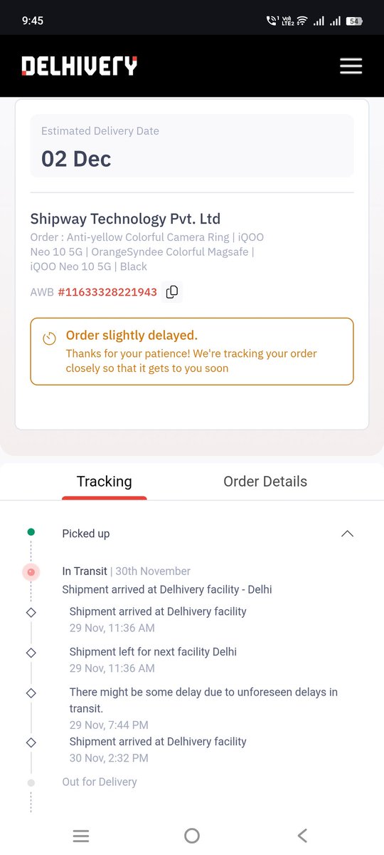 ArunSah64130863's tweet photo. @help_delhivery @delhivery @delhivery_FAQS 
No single update on my order
Where is my order??
Why does the delivery date change from 1st December to 2nd December 
Disgusting delivery service 
I need urgent help ........
No single update
Such a pathetic Delivery service https://t.co/c3kuBtYNru