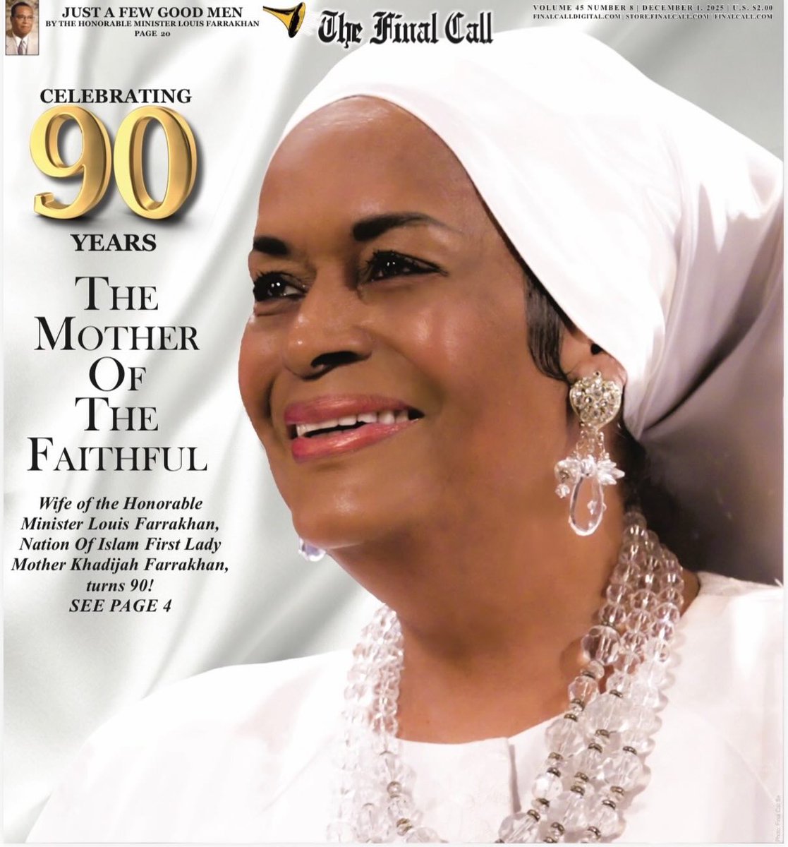 "Celebrating 90 Years - The Mother of the Faithful: Wife of the Honorable Minister <a href="/LouisFarrakhan/">THE HONORABLE MINISTER LOUIS FARRAKHAN</a>, <a href="/OfficialNOI/">The Nation of Islam</a> First Lady, Mother Khadijah Farrakhan, turns 90!"

Learn more and subscribe @ finalcalldigital.com