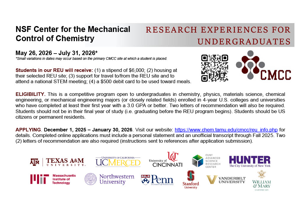 NSF Center for the Mechanical Control of Chemistry tweet media