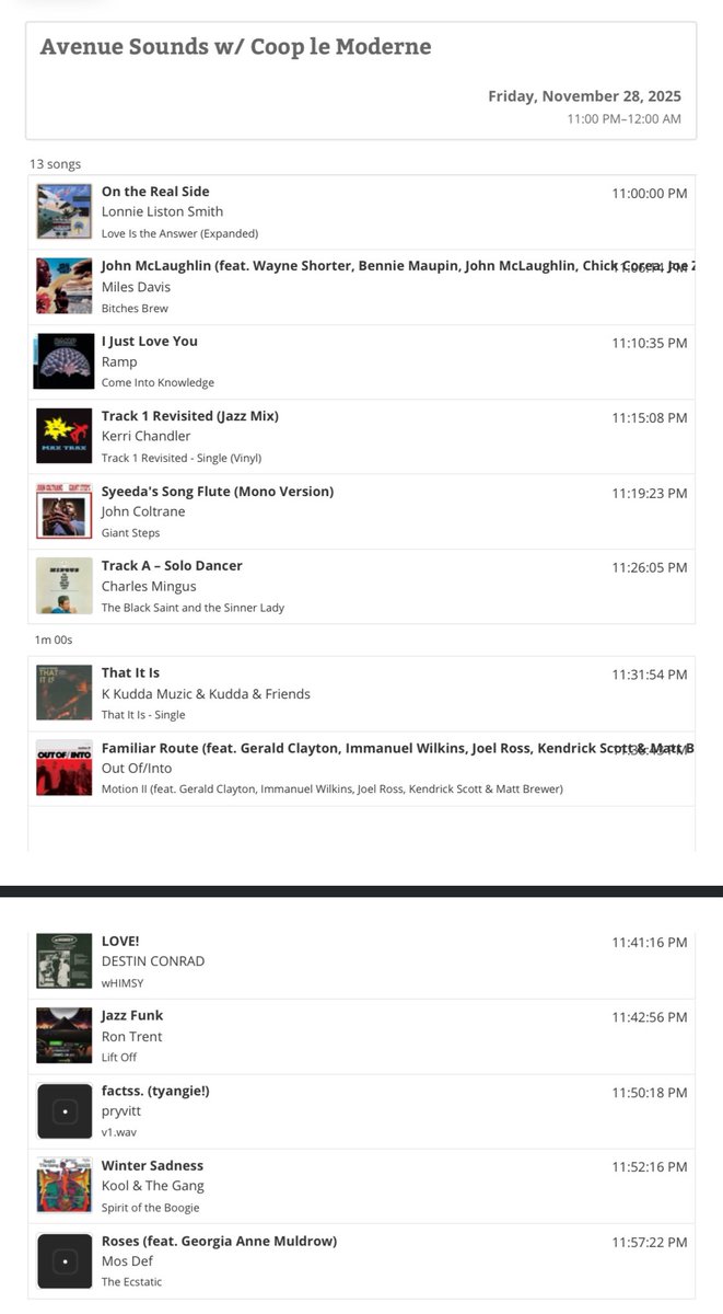 Playlist for the latest episode of Avenue Sounds on 91.9 WFPK

online: lpm.org/people/coop-le…
app: apps.apple.com/app/id803780033