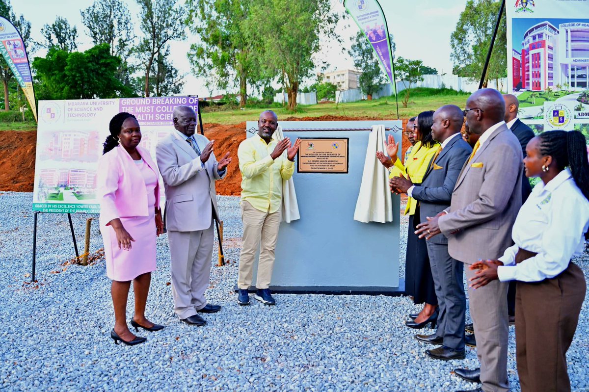 Thomas_Tayebwa's tweet photo. I represented H.E. @KagutaMuseveni at the launch of the construction of the Ugx 180bn Mbarara University College of Health Sciences campus. 

The President commended MUST for staying focused on STEM courses, which are vital for national development. He noted that Mbarara’s training of medical officers and its groundbreaking research stand out.

For me, when we speak of NRM gains, MUST is one of them. It is a major national achievement—one we must protect and build upon. Come January 15th, it will be protected. And Prof. Jack Pen-Mogi Nyeko, the university chancellor, explained how the university was birthed from the President’s strategic vision a few years after he assumed office.

I am proud that this structure will be built by a government agency, the National Housing and Construction Company (NHCCL). I encourage all government agencies to support government enterprises, as they have proven that they can deliver quality.