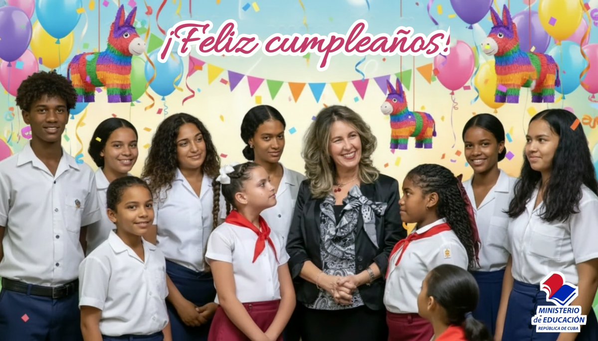 CubaMined's tweet image. 🇨🇺 Este  1ro de diciembre, extendemos nuestras más sinceras y respetuosas  felicitaciones a nuestra ministra de Educación, @naimatrujillob. Le deseamos un día lleno de alegría, salud y éxitos continuos en su  loable labor. ¡Feliz Cumpleaños!
#CubaMined.