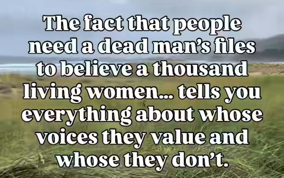 💯 facts - this is why I can’t stand the democrat or republicans who keep trying to claim moral clarity for “releasing the files” The fact is that you all already failed, because we didn’t need the files to know what kind of disgusting behavior the rich and famous were engaged
