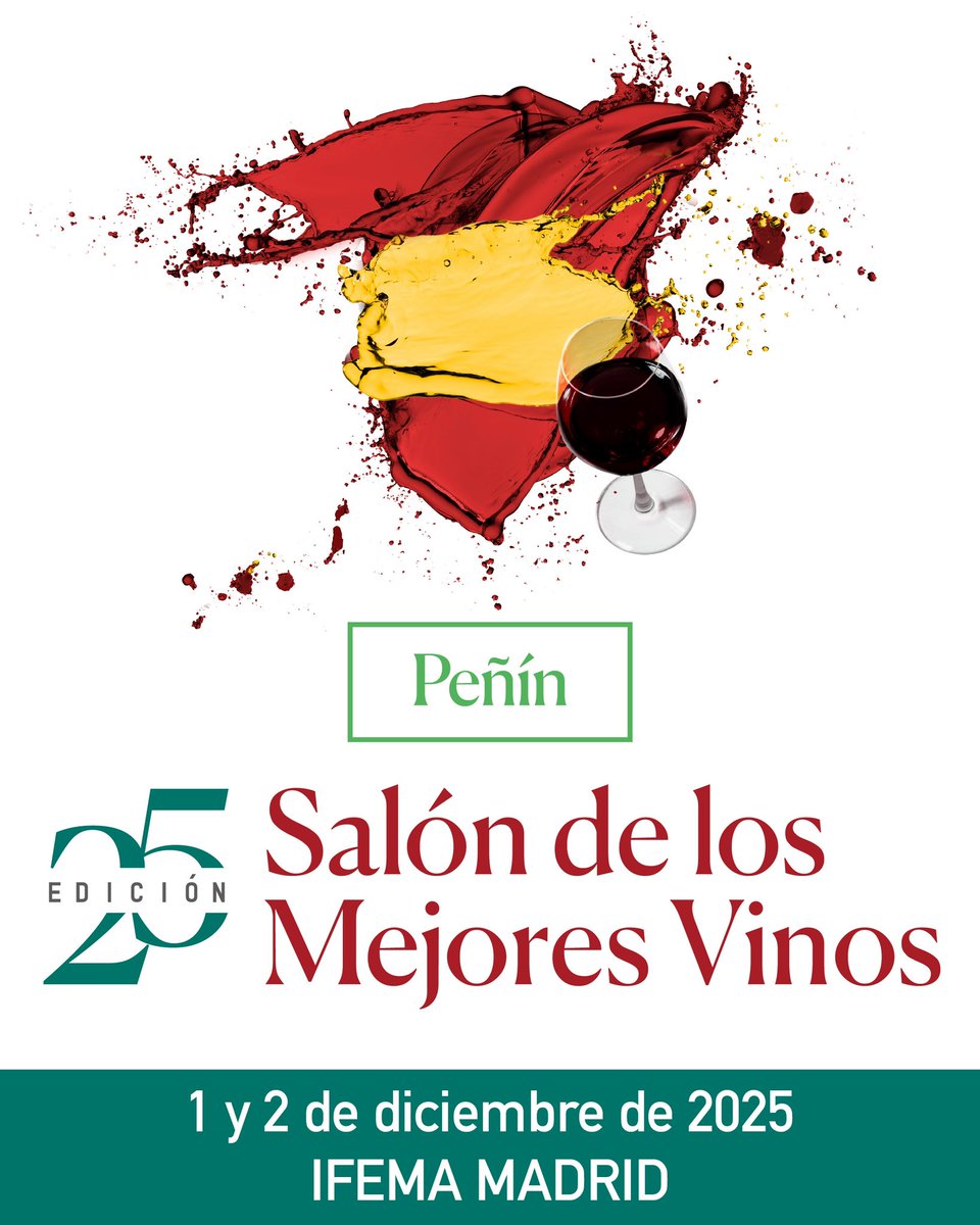 🗣️El Salón de los Mejores Vinos de España vuelve el 1 y 2 de diciembre de 2025 a IFEMA Madrid en su 25ª edición.
Un encuentro único que reúne solo vinos con 90+ puntos en la <a href="/guiapenin/">Guía Peñín</a> 2026.
🍷 Bodegas Alvear estará en la MESA 174
#BodegasAlvear #SalónMejoresVinos #GuíaPeñín