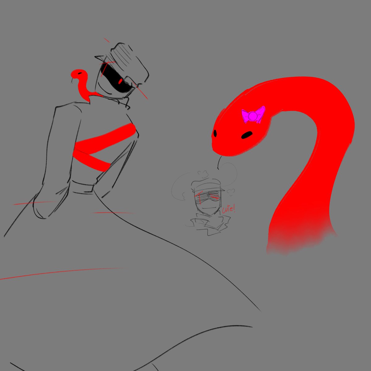 EvanFlowerslol's tweet image. Bruh
(I love drawing cute snakes)
#piggyAu #PiggyRoblox #RobloxPiggy