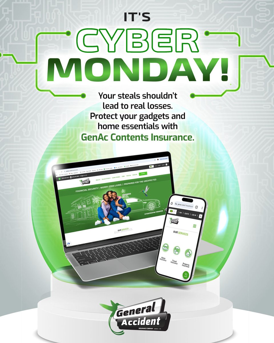 genacc's tweet image. Cyber Monday is here! Protect all your new valuables with the best protection!
#cybermonday #contentsinsurance #insurance #GenAcJA #jamaica #futureproofingtomorrow