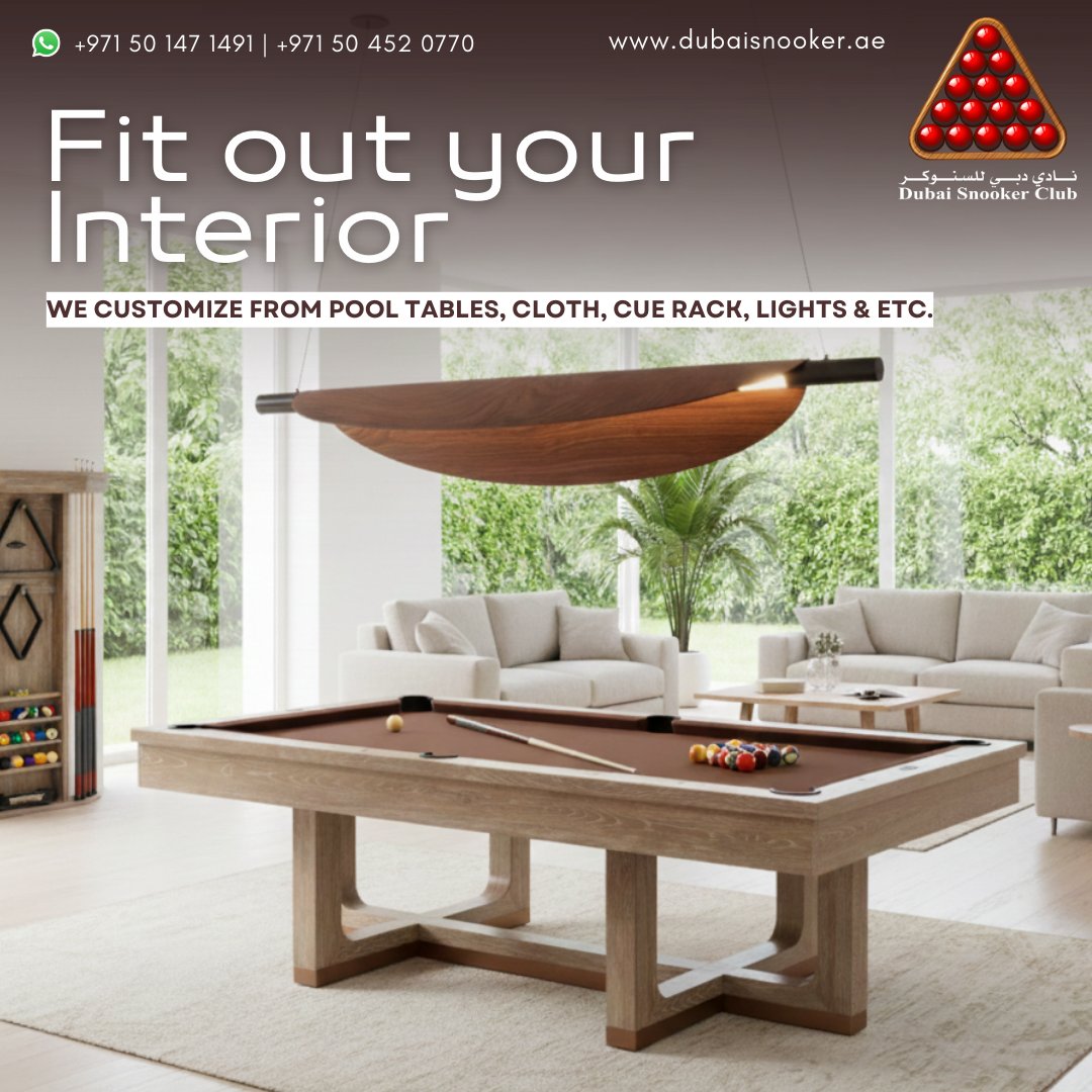 SnookerDubai1's tweet photo. Elevate your Interior Space with our fit-out options by Pool tables, Cue racks, &amp; Luxury billiard lights.

🌐https://t.co/19s4DkkVHq

#pooltable #pooltables #pooltablesforsale #luxurypooltable #modernpooltables #modernpooltable #billiardcuerack #fitoutinterior #interiordesigner https://t.co/AXbus9Fdhh