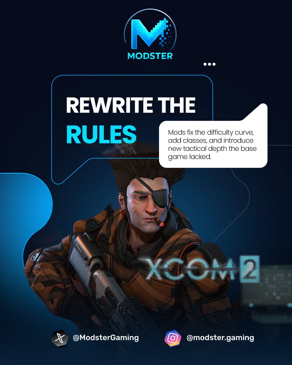 ModsterGaming's tweet image. Rewrite the Rules! ⚔️ The XCOM community proves that a great game can always be perfected.

Mods like Long War don&apos;t just add new maps—they completely overhaul the underlying systems, adding classes, balancing the difficulty curve, and introducing unparalleled tactical depth.…