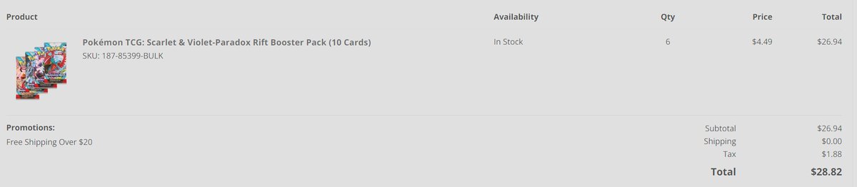 batatakingdom's tweet photo. @PokemonDealsTCG thanks got the rift booster packs, everything else was oos https://t.co/ls9vYSegfU