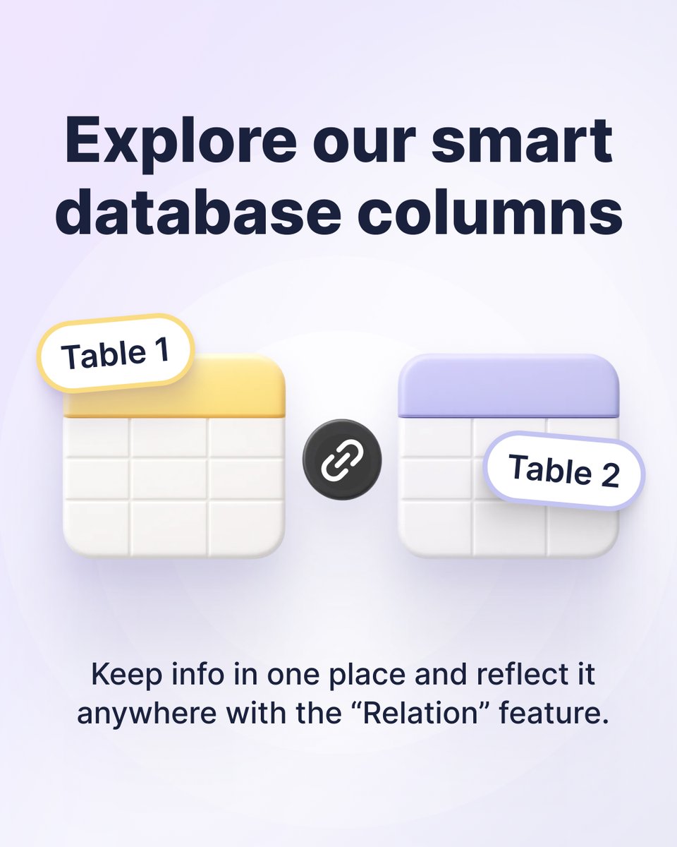 nimbuswebinc's tweet image. #FuseBaseUpdate!
No more copy-pasting the same info into multiple tables. 
No more outdated duplicates. 
Now you store data once and reuse it everywhere 🔁

That&apos;s right: Relational Linking is now live for your Databases and Tables ⚡

✔️ Add columns that link to records in other…