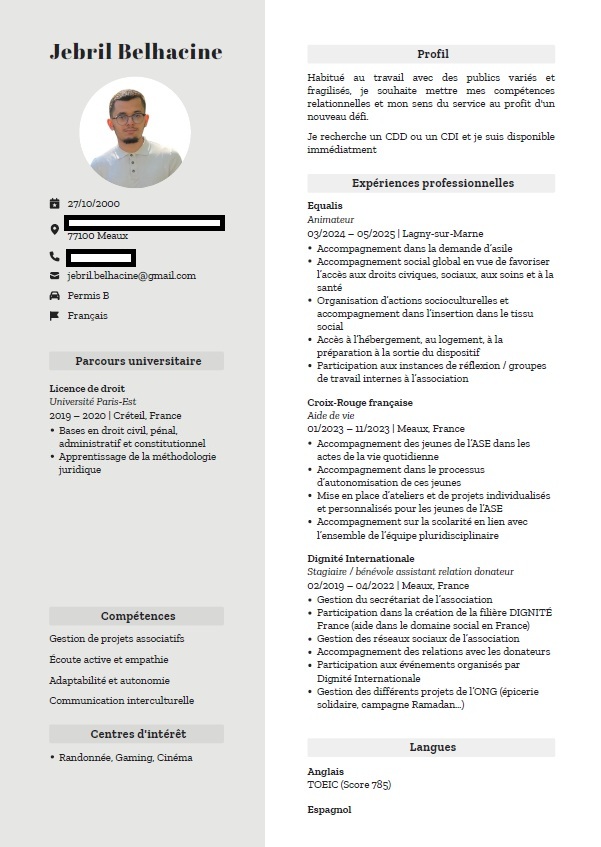 Les amis, je relaie le CV de ce bonhomme basé en Île-de-France (77 / Paris) qui cherche du taf.

Ses études n'ont débouché sur rien, il est à la recherche d'un job alimentaire ou d'une première expérience formatrice pour rebondir. 
Dites moi si vous avez des pistes 🙏 Et RT svp