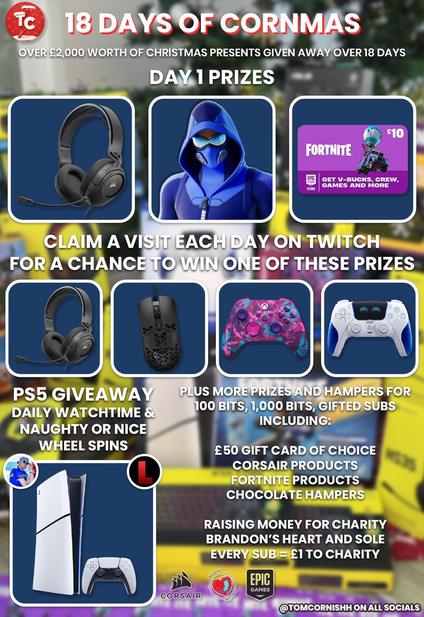 DAY 1 OF CORNMAS - WE ARE LIVE🎅🔴

NEW Fortnite Chapter 7 Customs &amp; Squads👇

TWITCH.TV/TOMCORNISHH