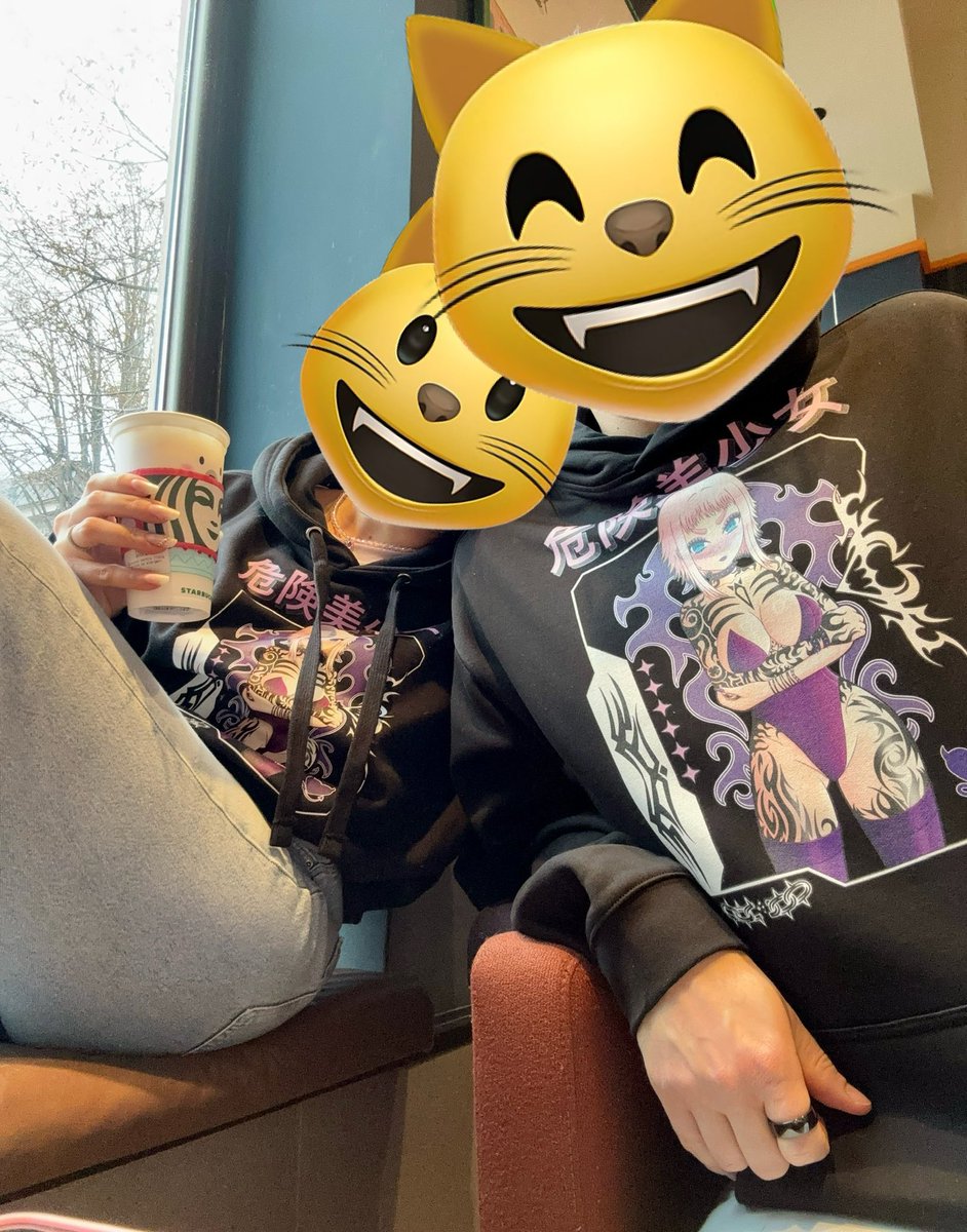 I don’t usually share IRL pics, but today my wife and I were rocking the Lewd Momoko merch 🤘