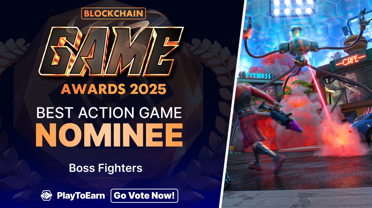 💥 Boss Fighters is back in the arena!
We’ve officially been nominated for Best Action Game 2025 at the <a href="/PlayToEarn/">PlayToEarn</a> Game Awards.

👉 Vote here:  📷playtoearn.com/awards/vote/be…
Last year we already proved we can take this title — let’s do it again💪🔥

Your vote makes all the